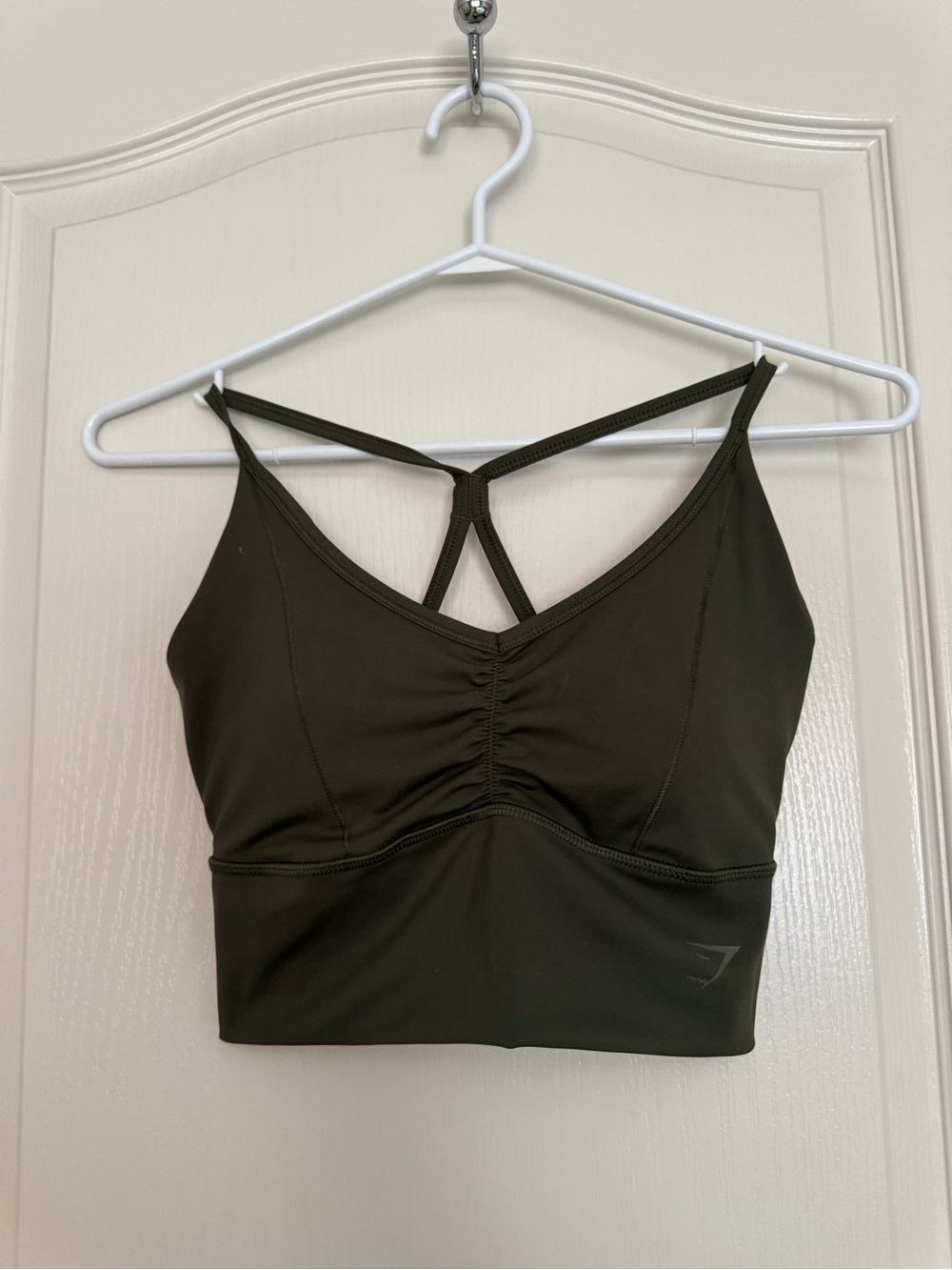 Gymshark Olive Green Longline Strappy Sports Bralette